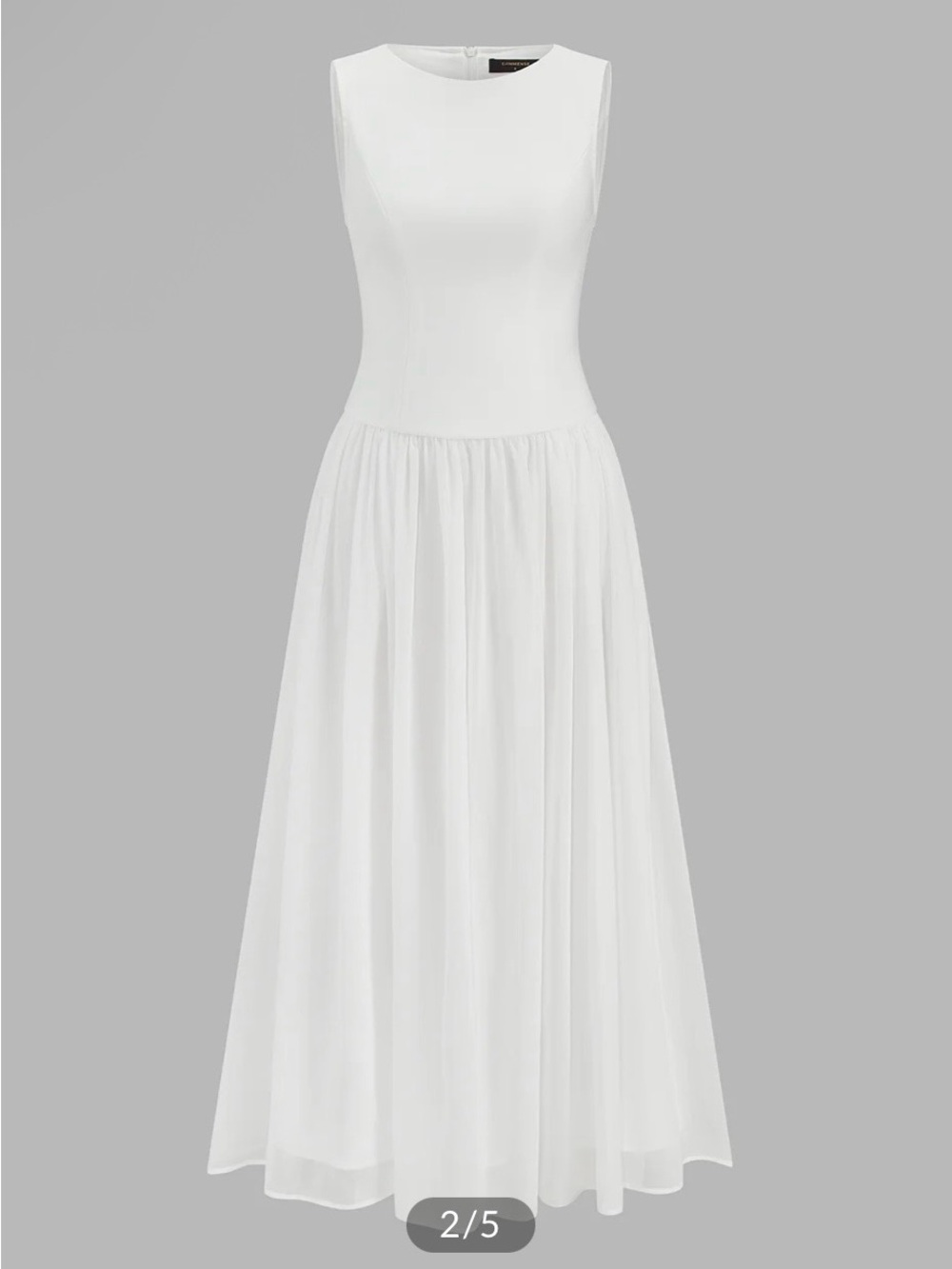 NWT Commense Sleeveless White A-Line Maxi Dress with Pockets MSRP $39